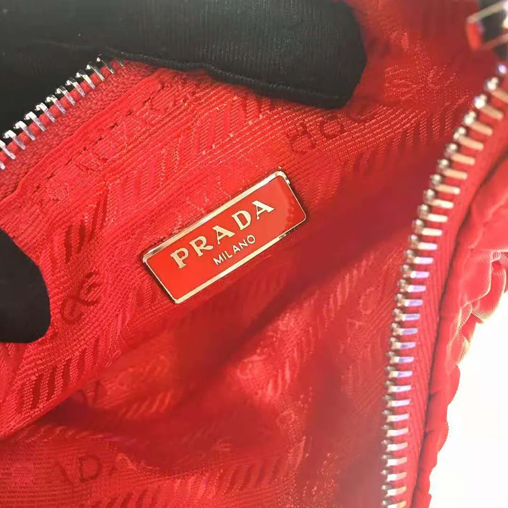 Prada Nylon and Saffiano Leather Mini Bag for Women in Red