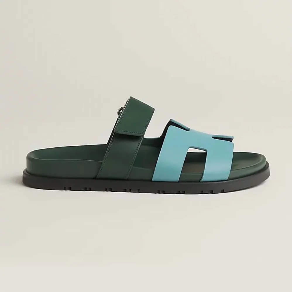 Hermes Chypre Sandal for Unisex in Green/Blue
