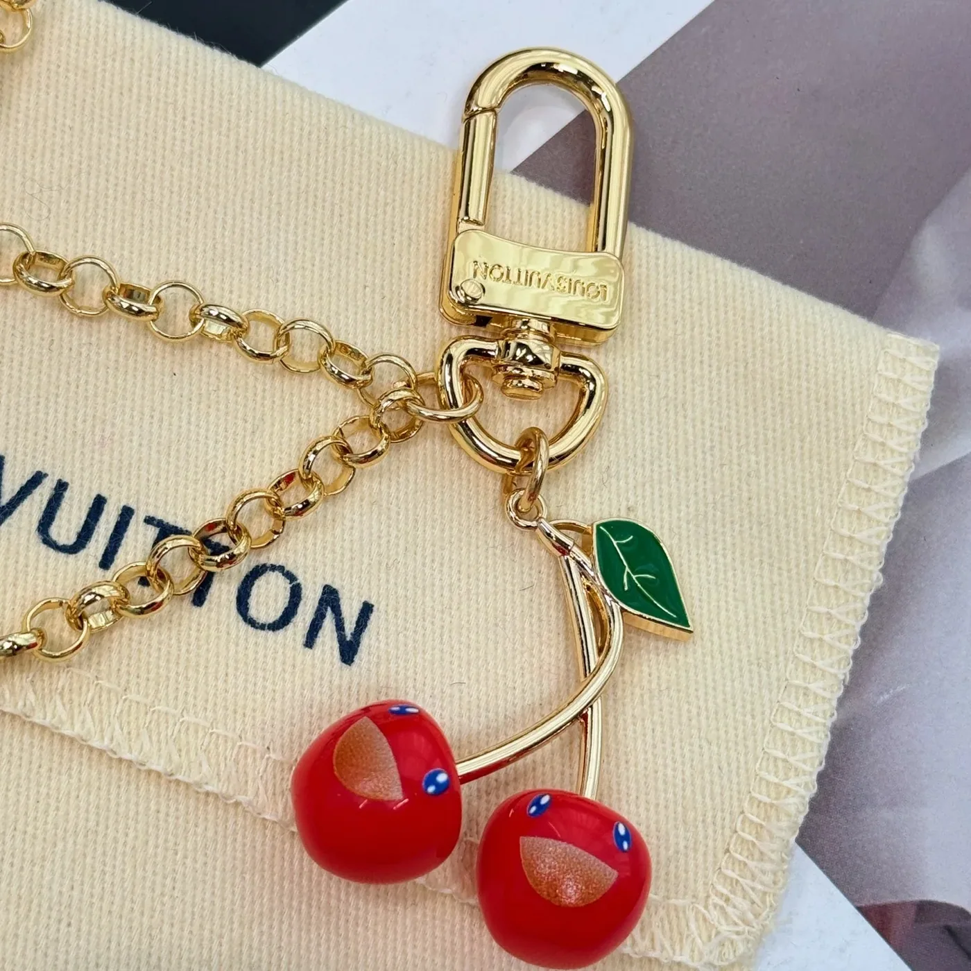 Louis Vuitton LV x TM Cerise Bag Chain Gold in Toned