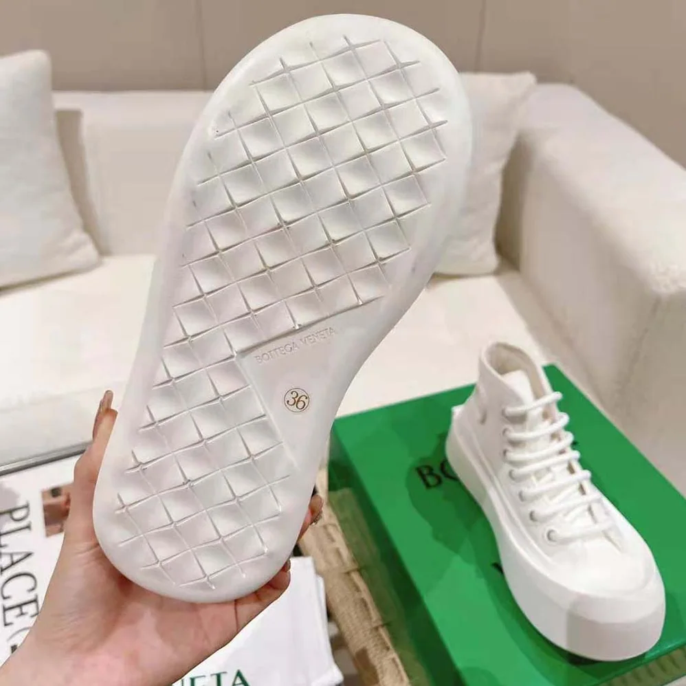 Bottega Veneta Jumbo Sneaker Nylon High Top Lace-up Sneakers for Unisex in White Bottega Veneta Jumbo Sneaker Nylon High Top Lace-up Sneakers for Unisex in White