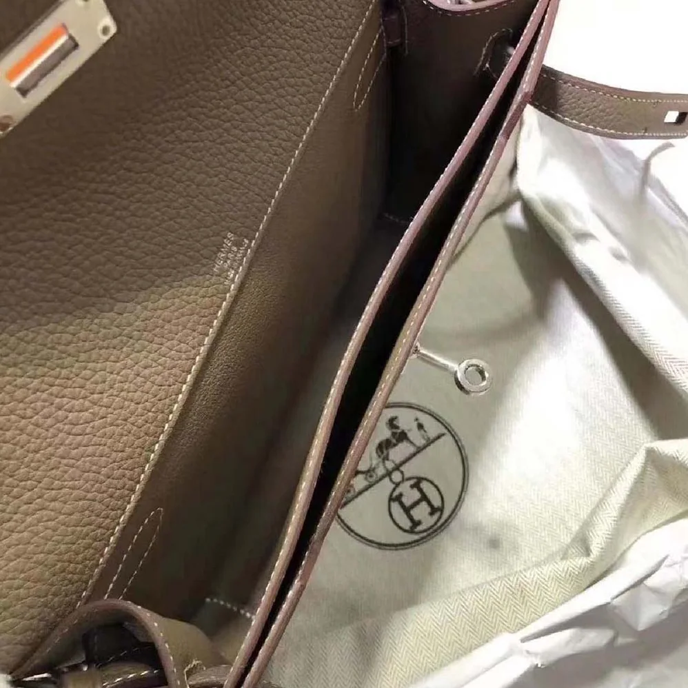 Hermes Kelly Depeches 25 Pouch for Men in Gray