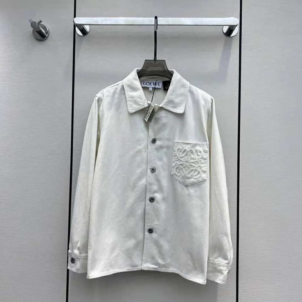 Loewe Anagram Overshirt in Denim for Women in White