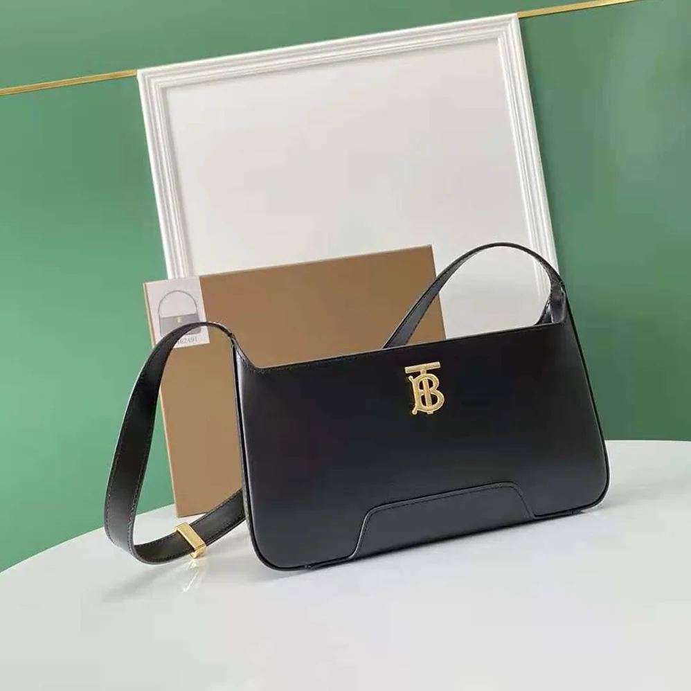 Burberry Leather TB Shoulder Bag for Women in Black Burberry Leather TB Shoulder Bag for Women in Black