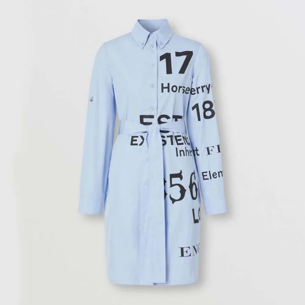 Burberry Vintage Check Cotton Tie-waist Shirt Dress for Women in Blue Burberry Vintage Check Cotton Tie-waist Shirt Dress for Women in Blue