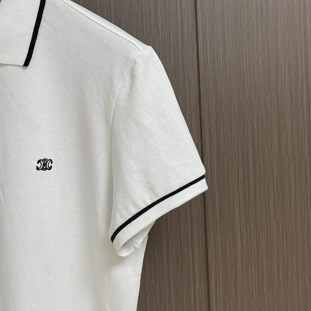 Celine Classic Polo Shirt in Cotton Piqué-White 2X75H626U.01OB for Men