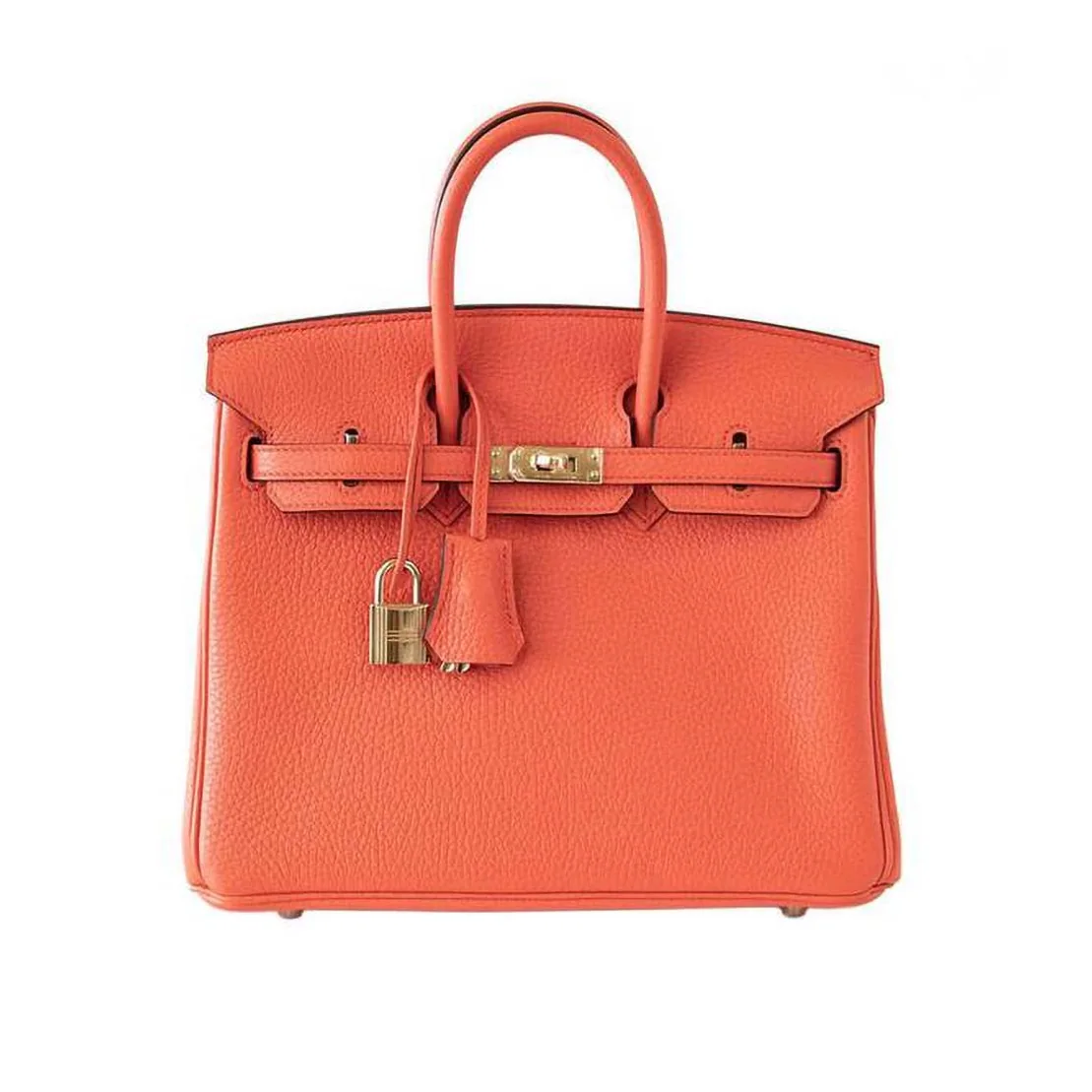 Hermes Birkin 25 Bag in Togo Leather with Gold Hardware in Orange