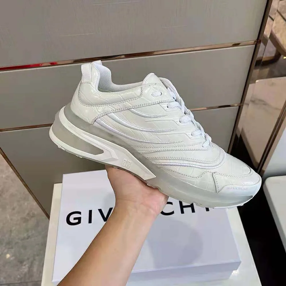 Givenchy Giv 1 Sneakers in Crocodile Effect Leather for Unisex in White Givenchy Giv 1 Sneakers in Crocodile Effect Leather for Unisex in White