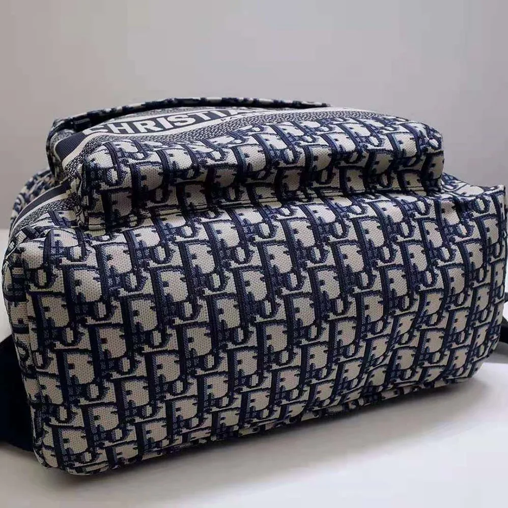 Dior Travel Backpack Blue Dior Oblique Technical Jacquard for Men Dior Travel Backpack Blue Dior Oblique Technical Jacquard for Men
