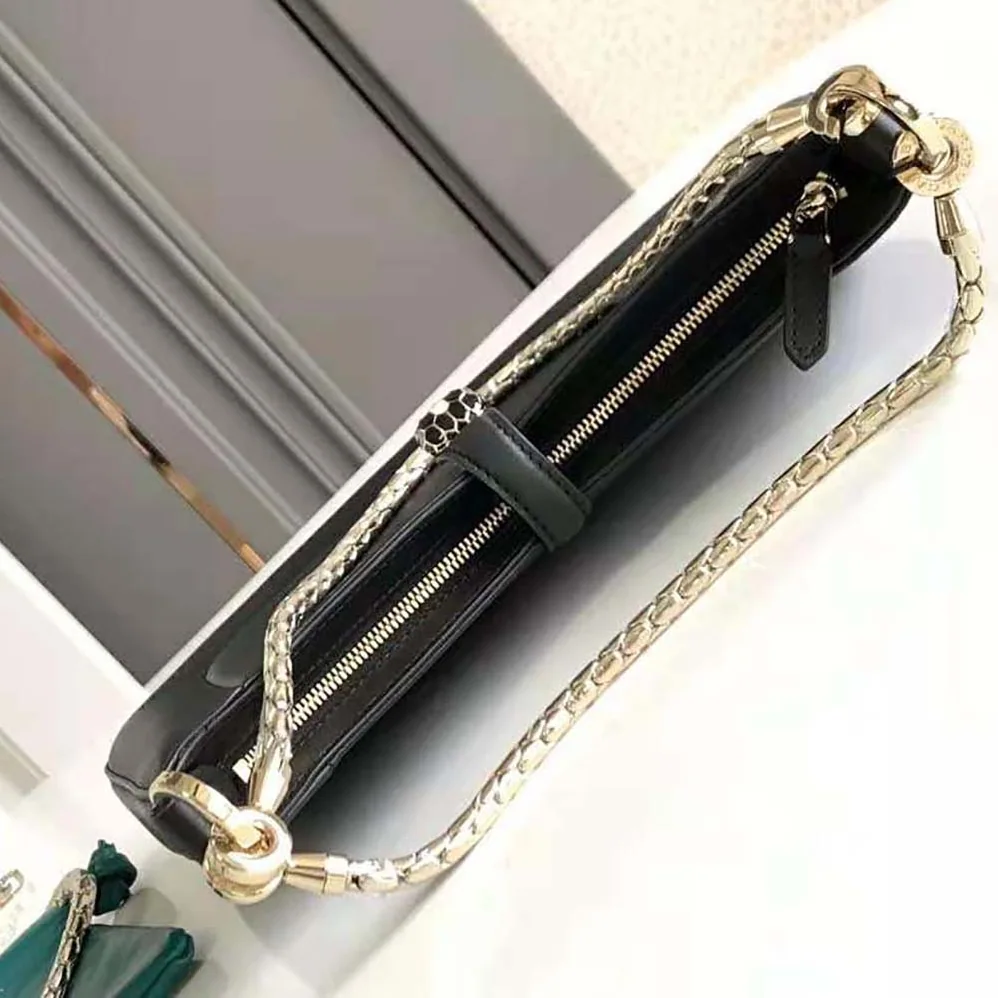 Bvlgari Serpenti Baia Small Shoulder Bag in Calf Leather for Women in Black Bvlgari Serpenti Baia Small Shoulder Bag in Calf Leather for Women in Black
