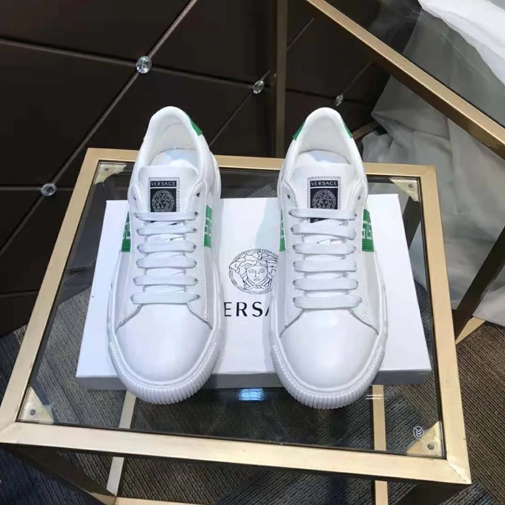 Versace A Classic Low Top Greca Sneakers for Women in Green Versace A Classic Low Top Greca Sneakers for Women in Green