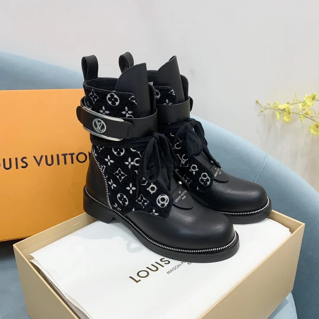 Louis Vuitton Metropolis Flat Ranger Boots Black Louis Vuitton Metropolis Flat Ranger Boots Black