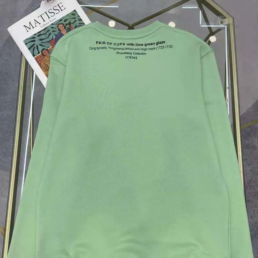 Loewe Ceramic Print Sweatshirt in Cotton for Women in Lime Loewe Ceramic Print Sweatshirt in Cotton for Women in Lime