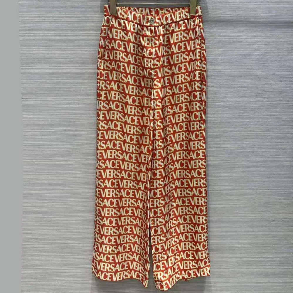 Versace Allover Silk Pants for Women Versace Allover Silk Pants for Women