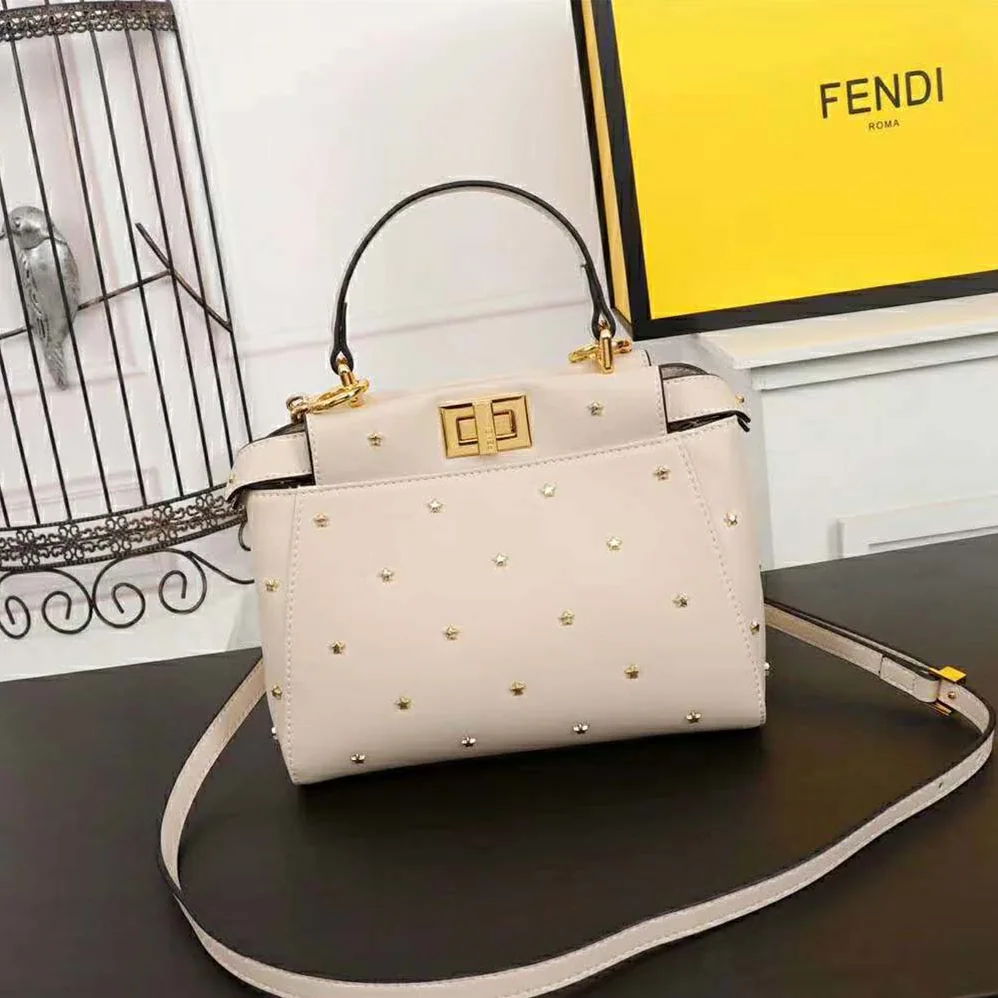 Fendi Peekaboo XS Leather Mini-Bag for Women in White