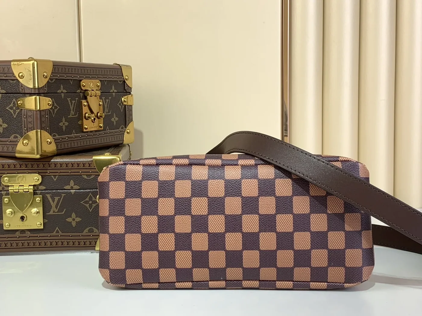 Louis Vuitton Mini Shopper Tote Damier Bag Brown /