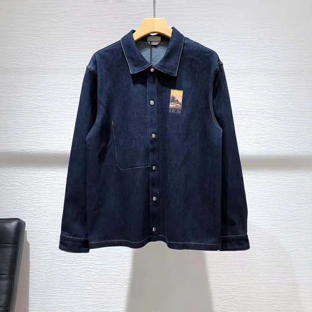 Dior Dior and Jack Kerouac Overshirt Blue Cotton Denim for Men Dior Dior and Jack Kerouac Overshirt Blue Cotton Denim for Men