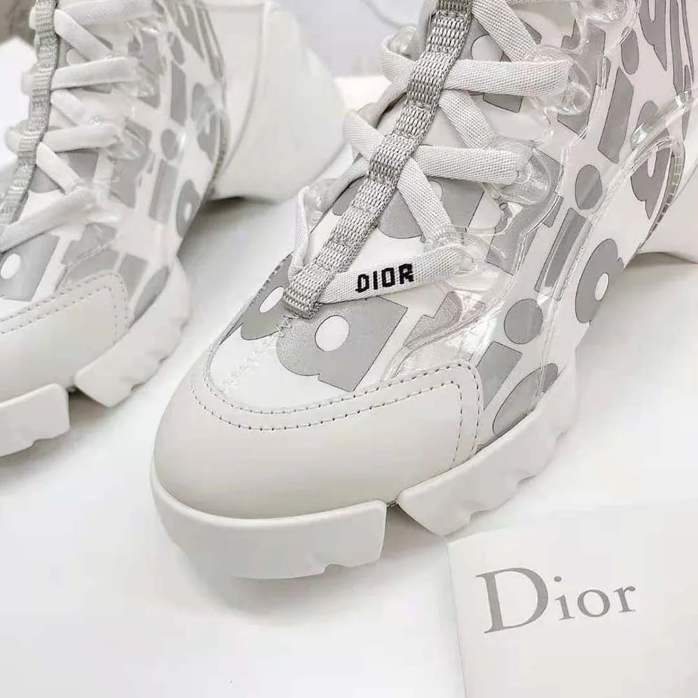 Dior D-connect Sneaker White Dior Spatial Printed Reflective Technical Fabric for Women