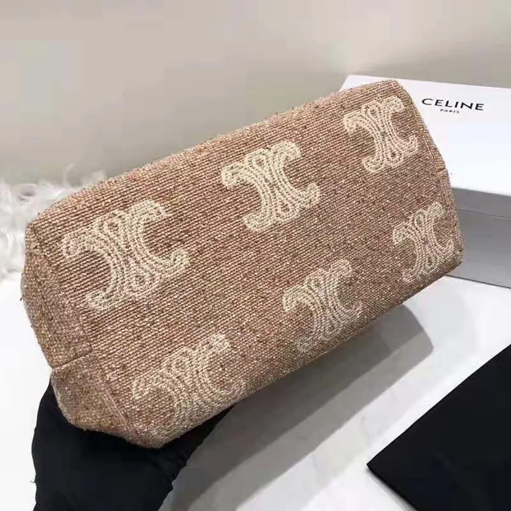 Celine Horizontal Cabas Celine in Triomphe Jacquard and Calfskin for Women