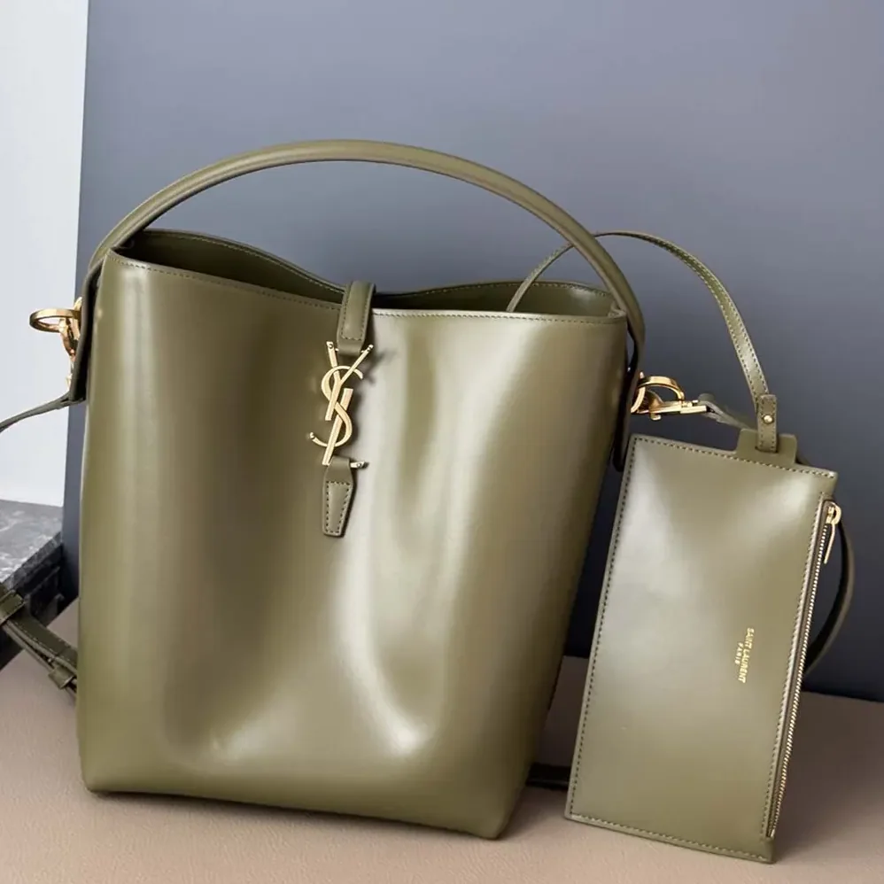 Saint Laurent YSL Le 37 in Shiny Leather for Women in Dark Green Saint Laurent YSL Le 37 in Shiny Leather for Women in Dark Green