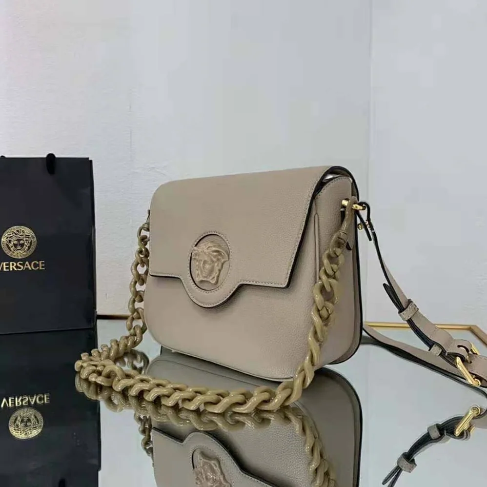 Versace La Medusa Shoulder Bag for Women in Sandy
