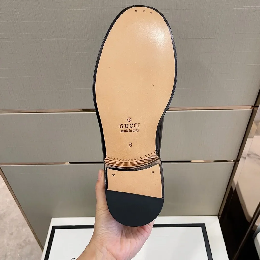 Gucci GG Loafers Horsebit Black And Beige for Men