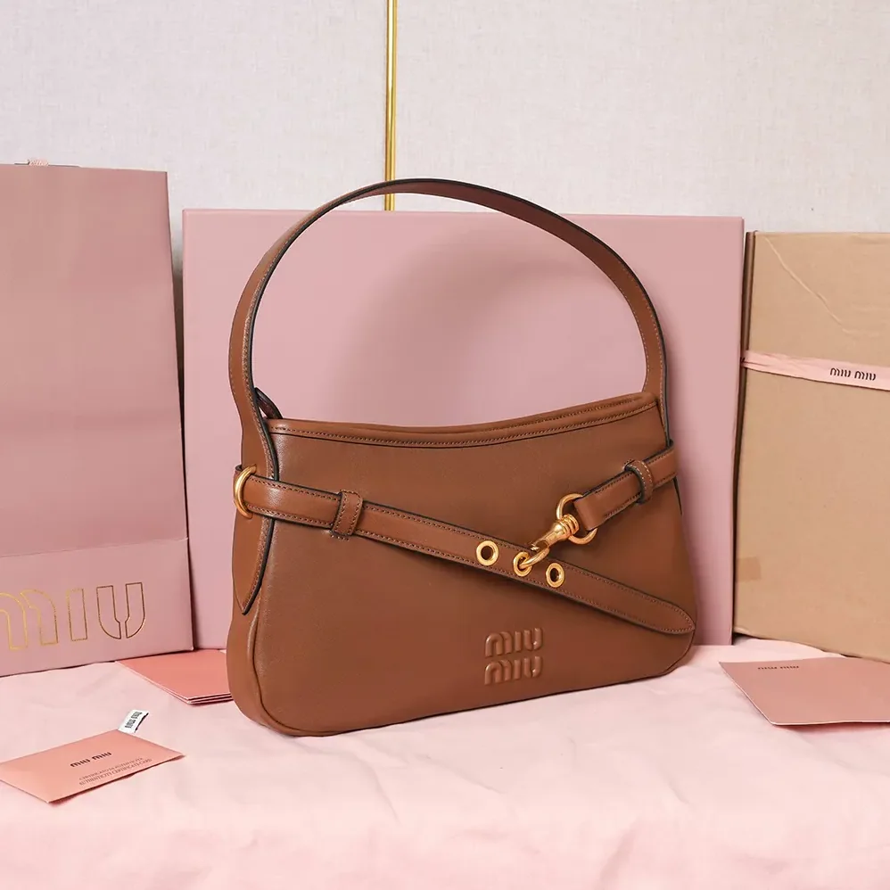Miu Miu Aventure Nappa Leather Bag for Women in Brown