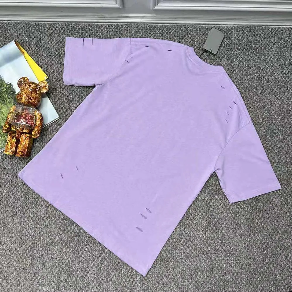 Balenciaga Destroyed T-shirt Boxy Fit in Purple for Women