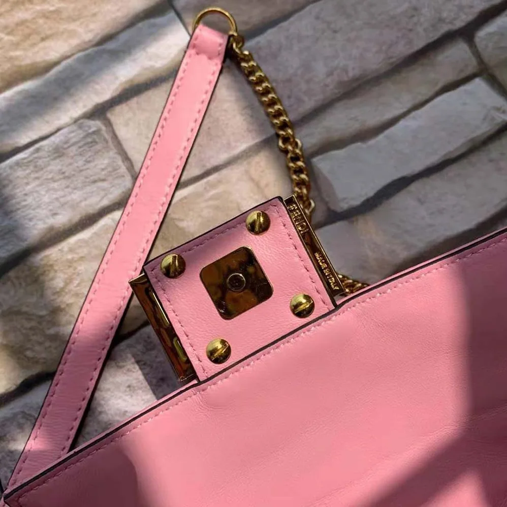 Fendi Baguette Soft Nappa Leather Bag for Women in Pink