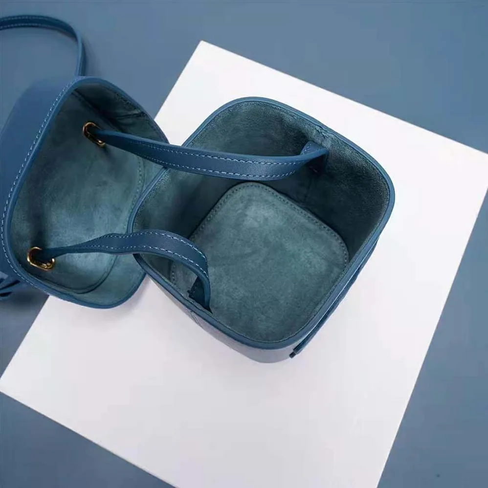 Celine Small Box Cuir Triomphe in Smooth Calfskin for Women in Blue
