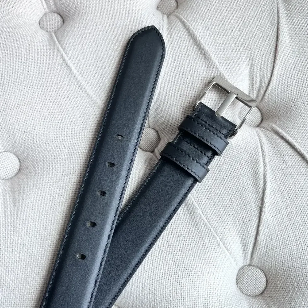 Bottega Veneta Smooth Calfskin Leather Belt for Unisex in Black