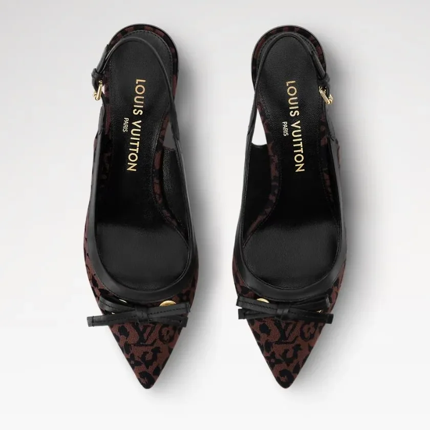 Louis Vuitton 6AM Slingback Pumps Brown 1AJL05 Louis Vuitton 6AM Slingback Pumps Brown 1AJL05