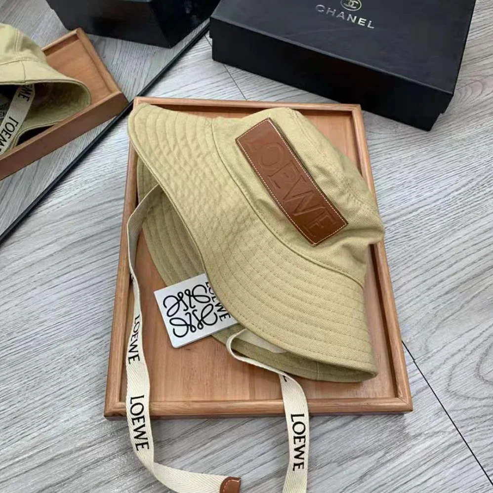 Loewe Fisherman Hat in Canvas and Calfskin for Women Loewe Fisherman Hat in Canvas and Calfskin for Women
