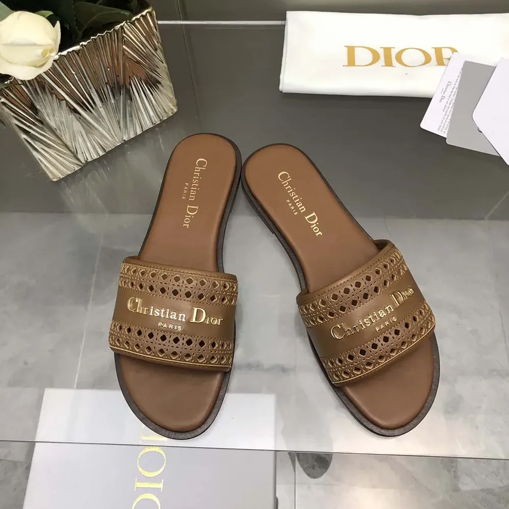 Dior Camel Calfskin with Openwork Microcannage Motif for Women Dior Camel Calfskin with Openwork Microcannage Motif for Women