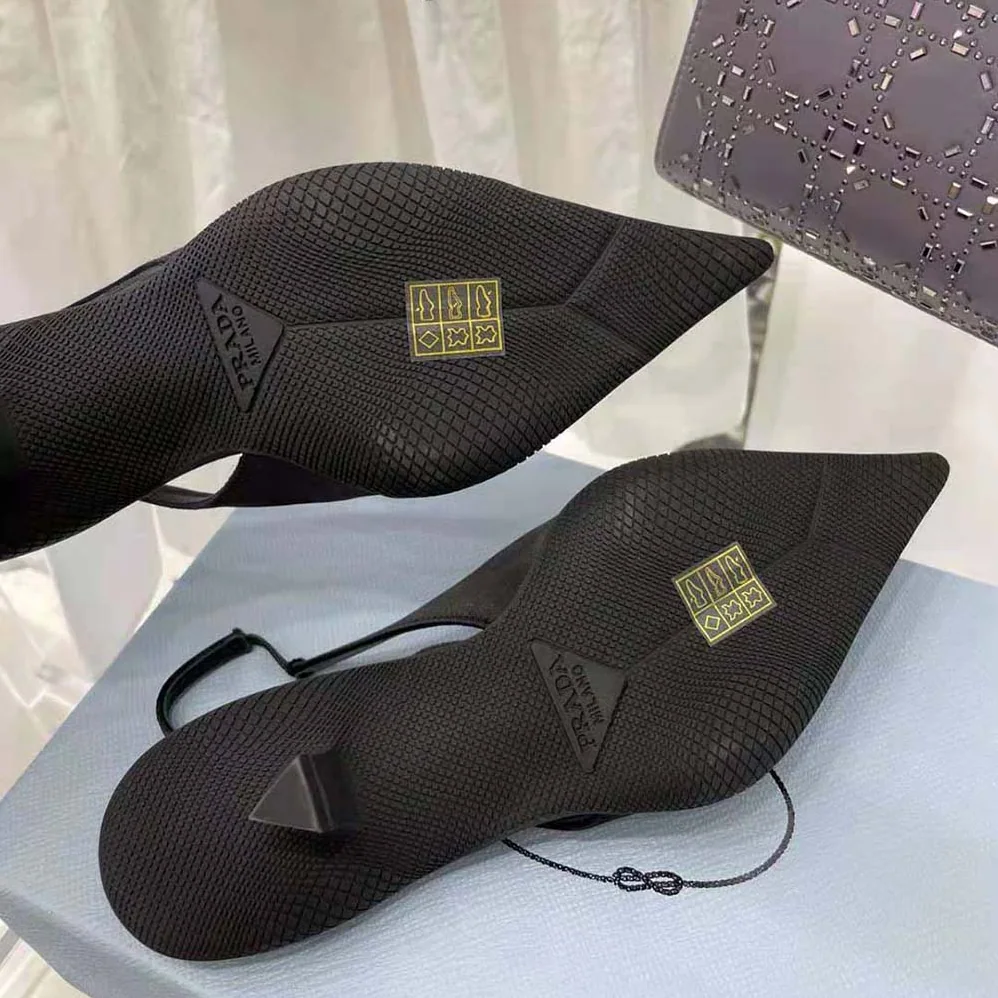 Prada Nylon Gabardine Slingback Pumps for Women in Black