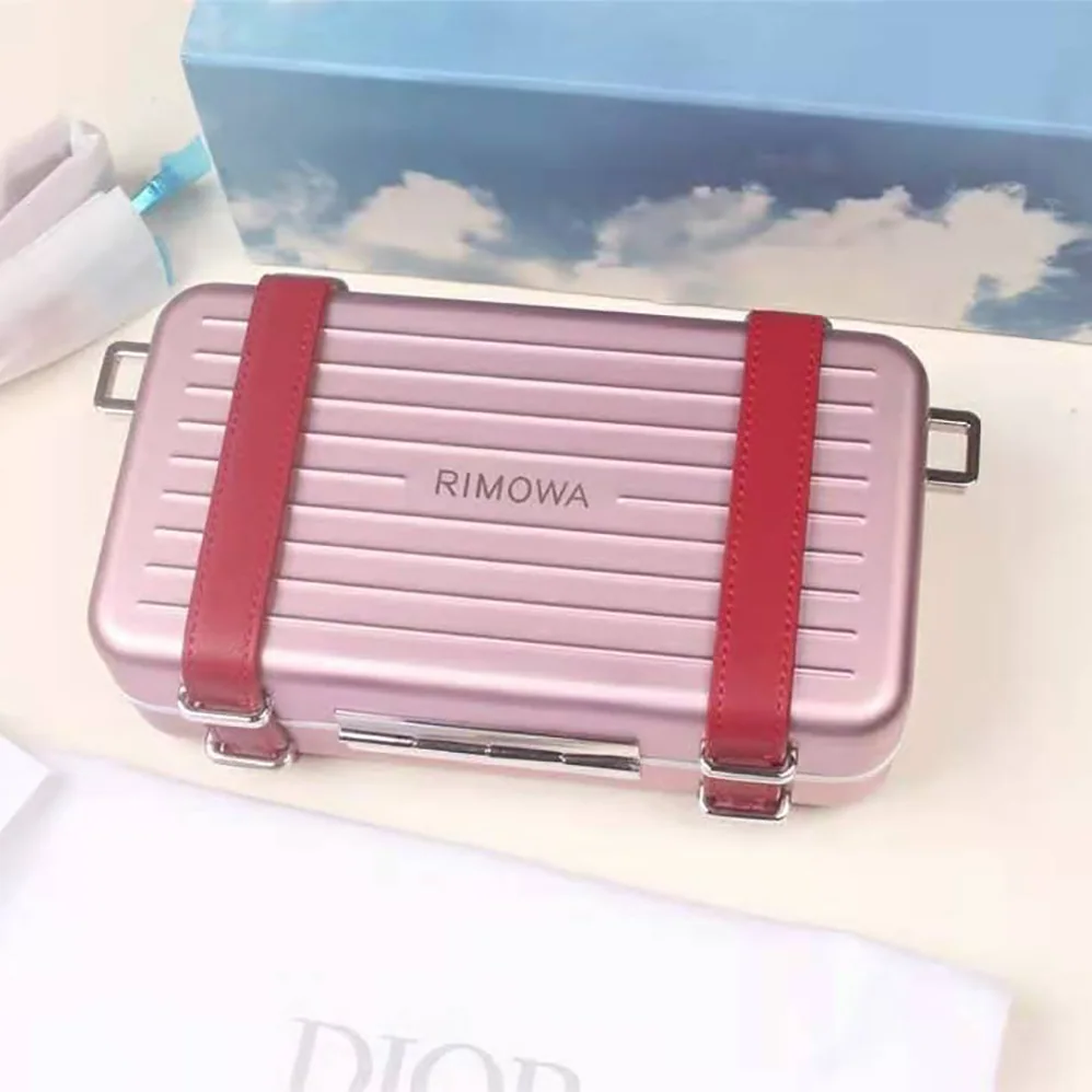 Dior Dior and Rimowa Personal Clutch Aluminum and Grained Calfskin for Men in Pink