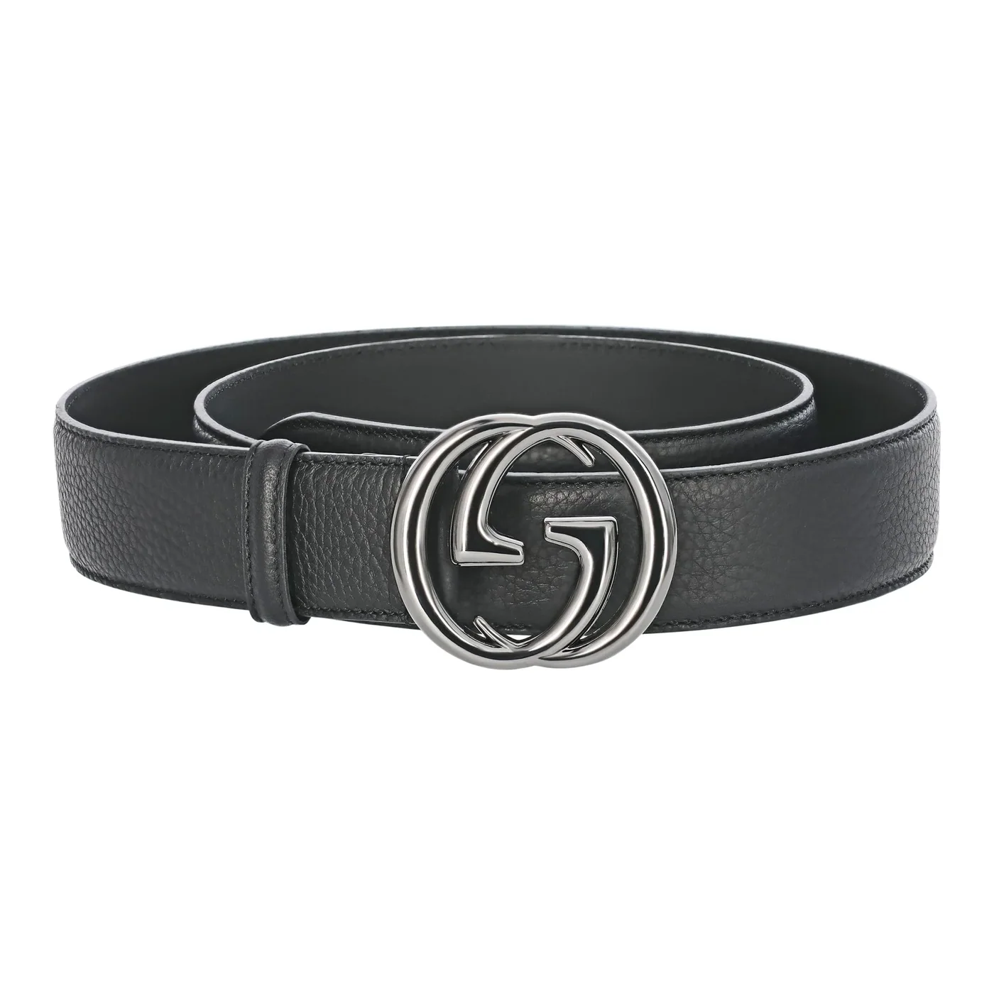 Leather Belt Silver in Chromium Buckle