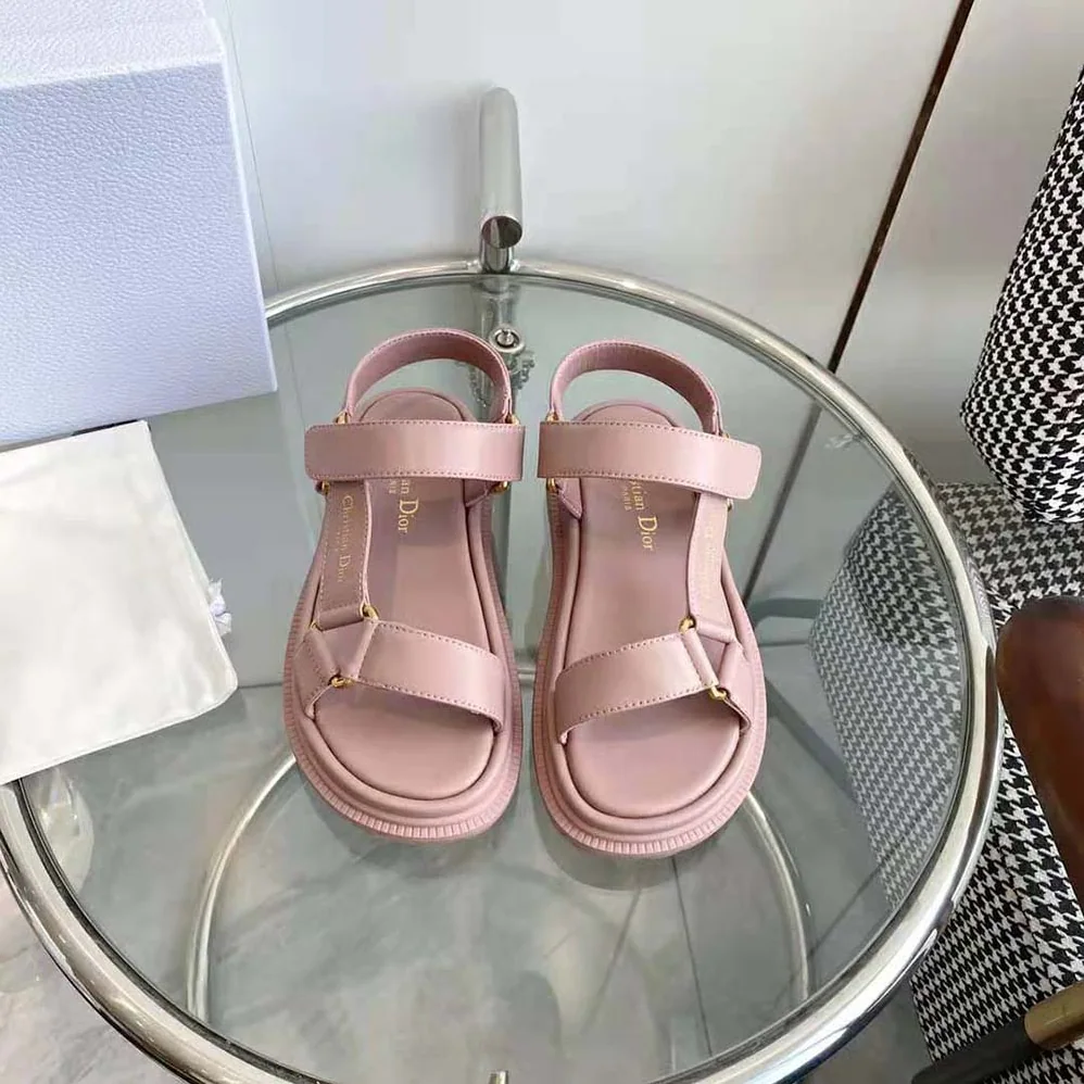 Dior D-Wave Sandal Powder Pink Lambskin for Women Dior D-Wave Sandal Powder Pink Lambskin for Women