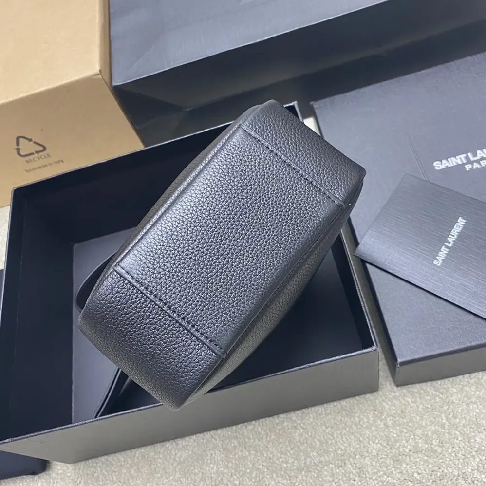 Saint Laurent YSL Le 5 à 7 Supple Baby in Grained Leather for Women in Black Saint Laurent YSL Le 5 à 7 Supple Baby in Grained Leather for Women in Black