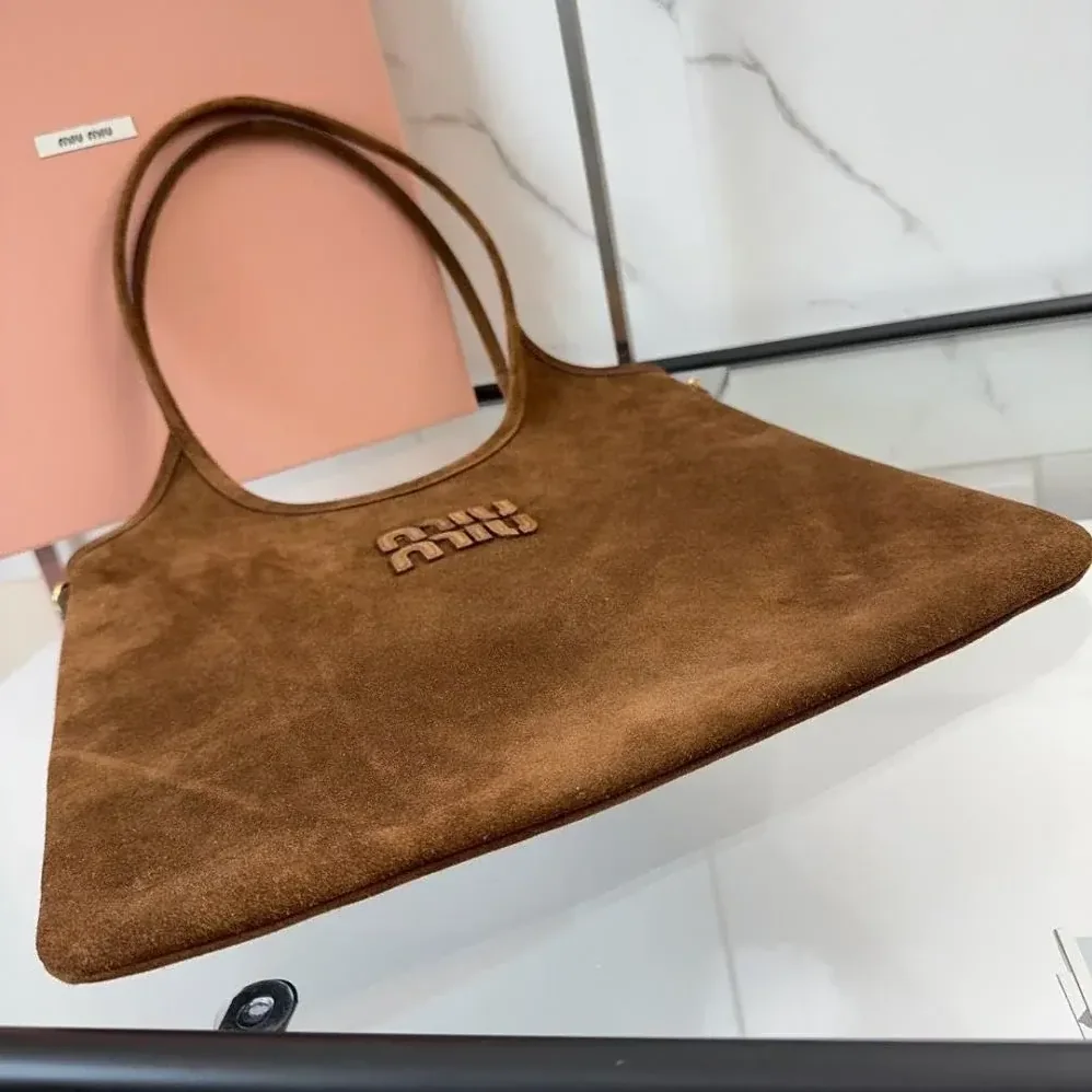 Miu Miu Ivy Suede Bag for Women in Dark Brown Miu Miu Ivy Suede Bag for Women in Dark Brown