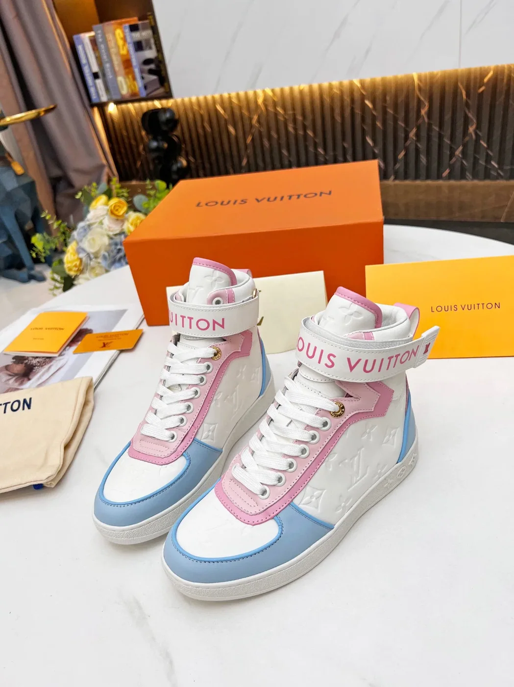 Louis Vuitton Boombox Sneaker Boots Pink for Women Louis Vuitton Boombox Sneaker Boots Pink for Women