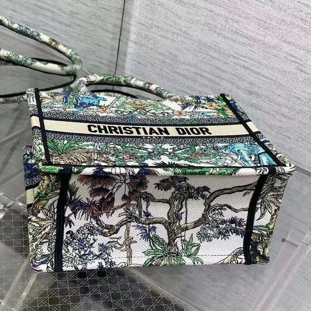 Dior Medium Dior Book Tote White Multicolor Étoile de Voyage Embroidery for Women