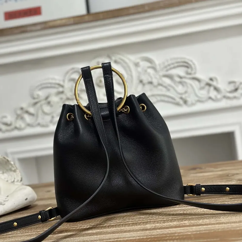 Chloe Small Bracelet Backpack in Grained Leather for Women in Black Chloe Small Bracelet Backpack in Grained Leather for Women in Black