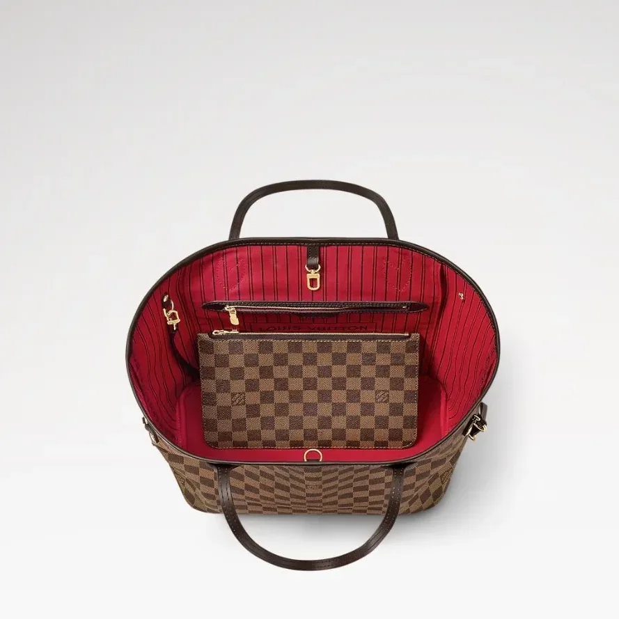 Louis Vuitton Neverfull MM Tote Bag / Brown Damier Ebene Gold Hardware