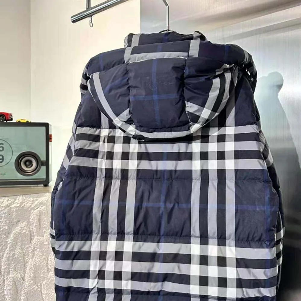 Burberry Detachable Hood Night Check Puffer Jacket for Women
