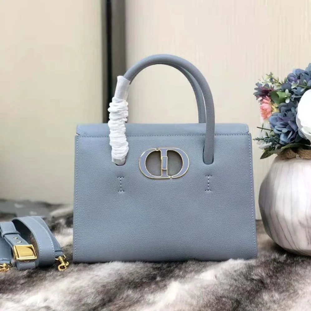 Dior Medium ST Honore Tote Latte Grained Calfskin for Women in Blue Dior Medium ST Honore Tote Latte Grained Calfskin for Women in Blue