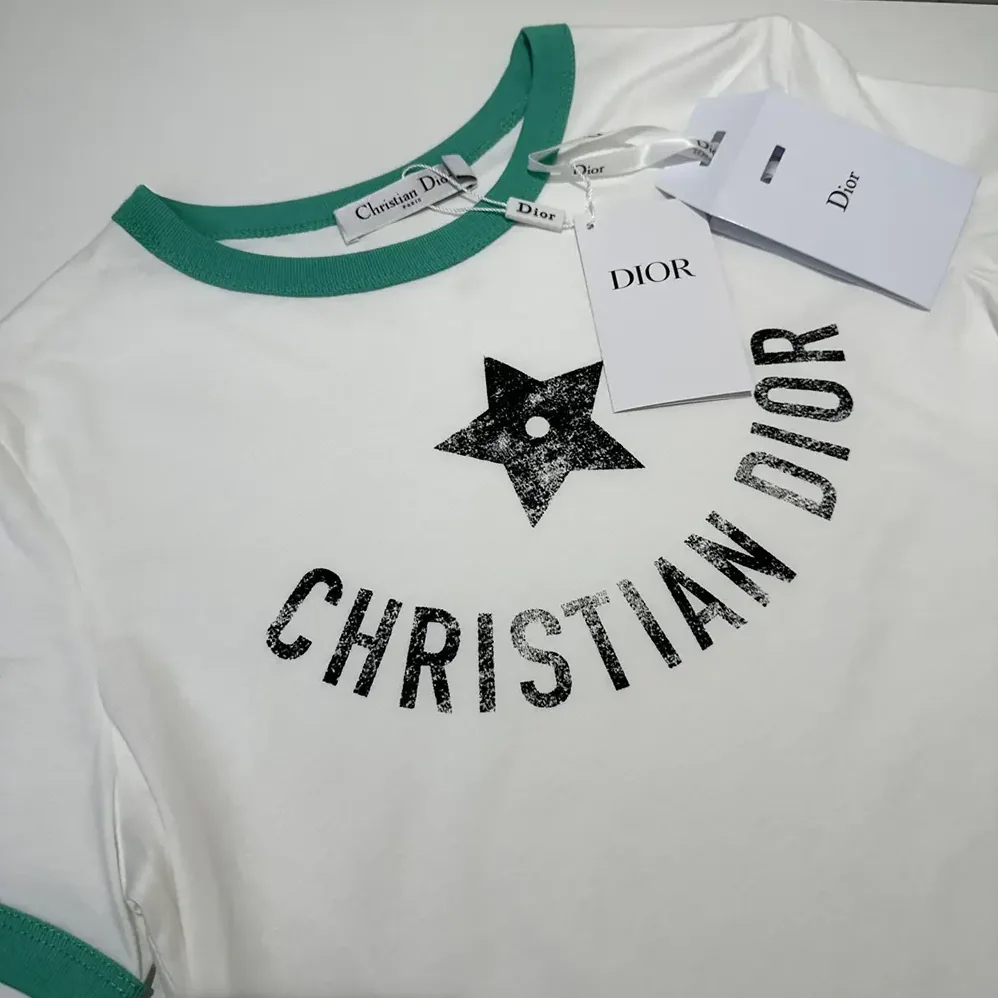 Dior Dioriviera T-Shirt Ecru and Aquamarina Cotton Jersey for Men