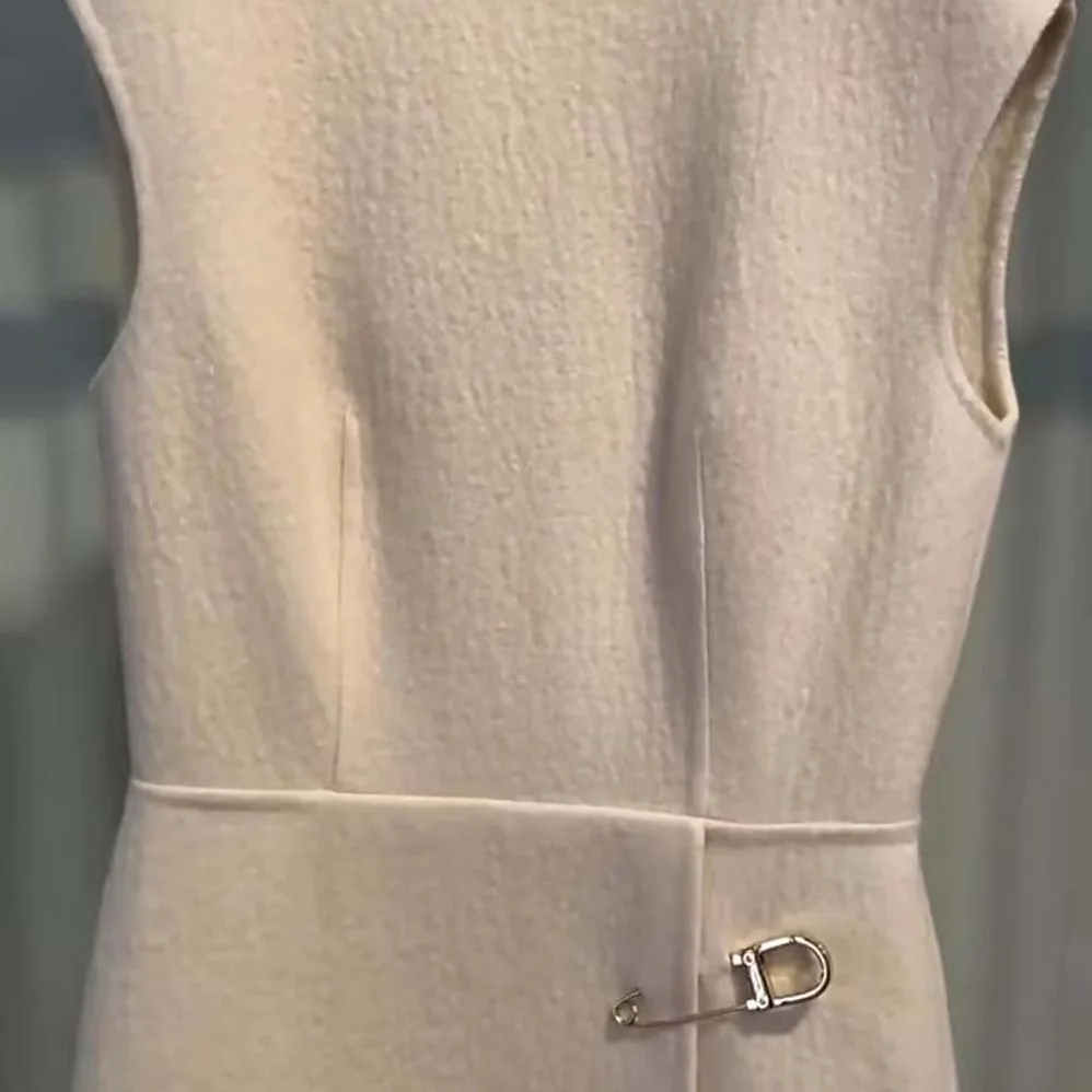 Prada Washed Twill Minidress with Safety Pin for Women in White Prada Washed Twill Minidress with Safety Pin for Women in White