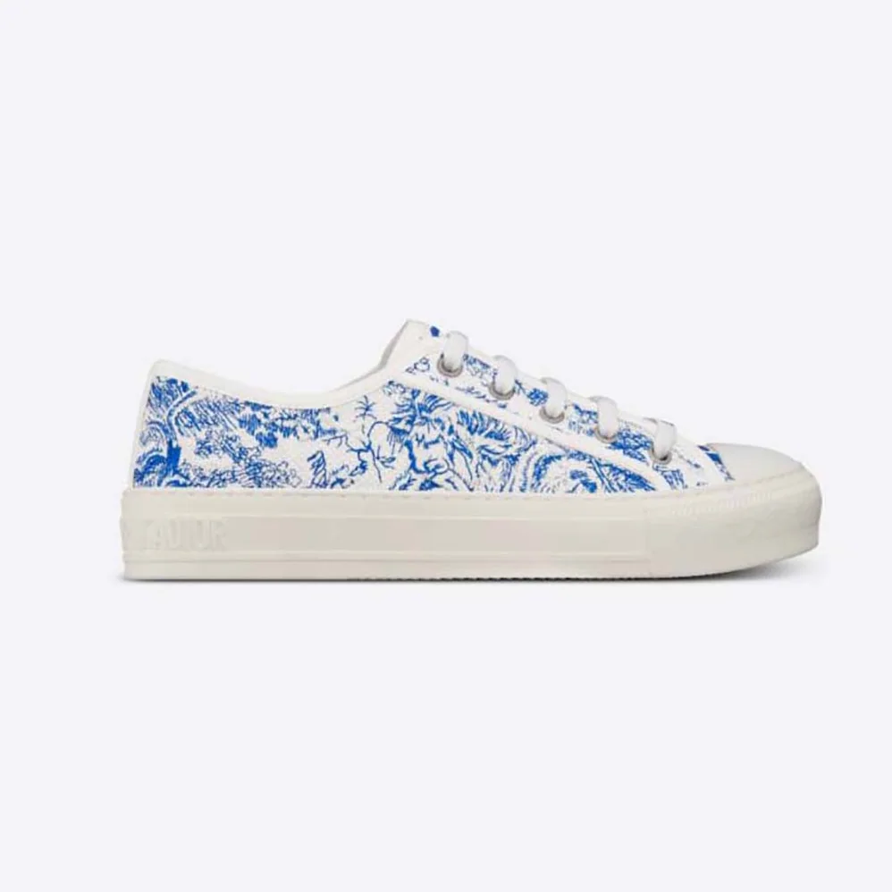Dior Walk'N'dior Sneaker Bright Blue Toile De Jouy Embroidered Cotton for Women Dior Walk'N'dior Sneaker Bright Blue Toile De Jouy Embroidered Cotton for Women