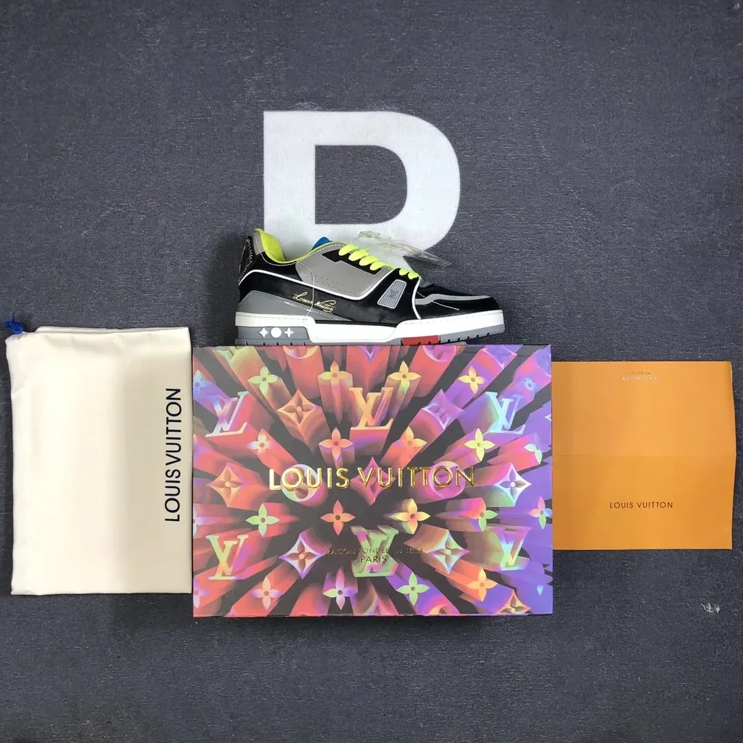 Louis Vuitton Trainer Sneaker Rubber Monogram Denim Multiple Color Virgil Abloh Louis Vuitton Trainer Sneaker Rubber Monogram Denim Multiple Color Virgil Abloh