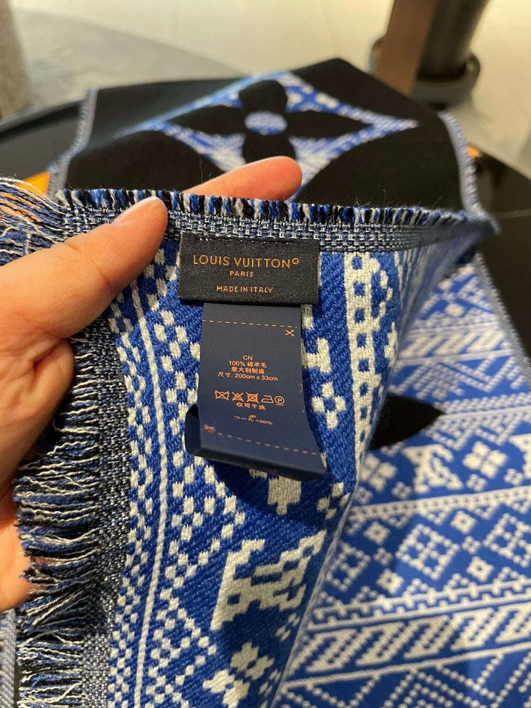 Louis Vuitton MNG Two in Sided Scarf Blue
